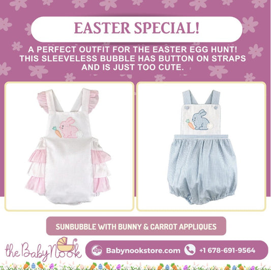 Hop Into Easter Fun with Our Adorable Sleeveless Bubble Outfit!