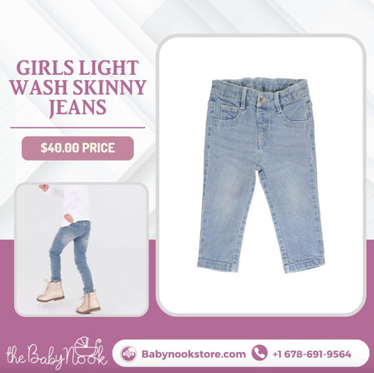 Trendy Tots: Girls Light Wash Skinny Jeans You Can't Miss!