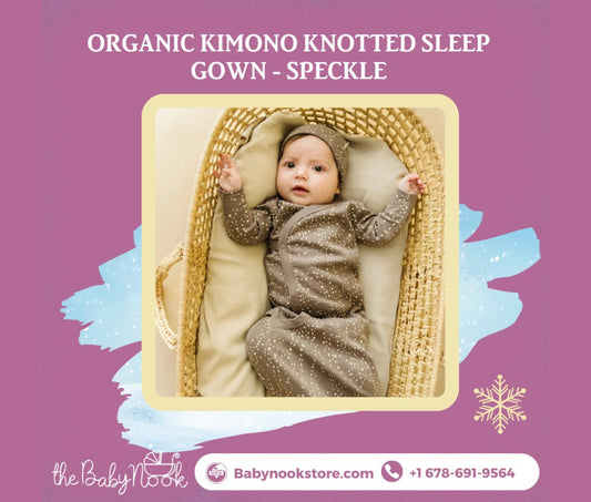 Embrace Easy Nights with Our Organic Kimono Knotted Sleep Gown at The Baby Nook