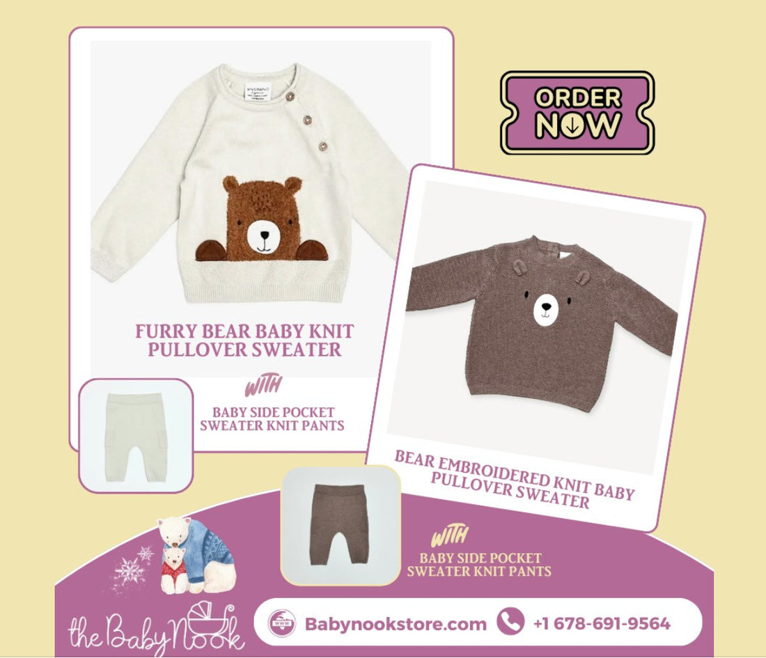 Cozy and Cute: The Perfect Knit Pullover Sweater for Your Little Bear at The Baby Nook