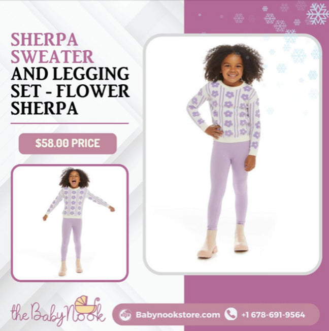 Embrace Winter Snuggles with Our Adorable Sherpa Sweater and Legging Set!