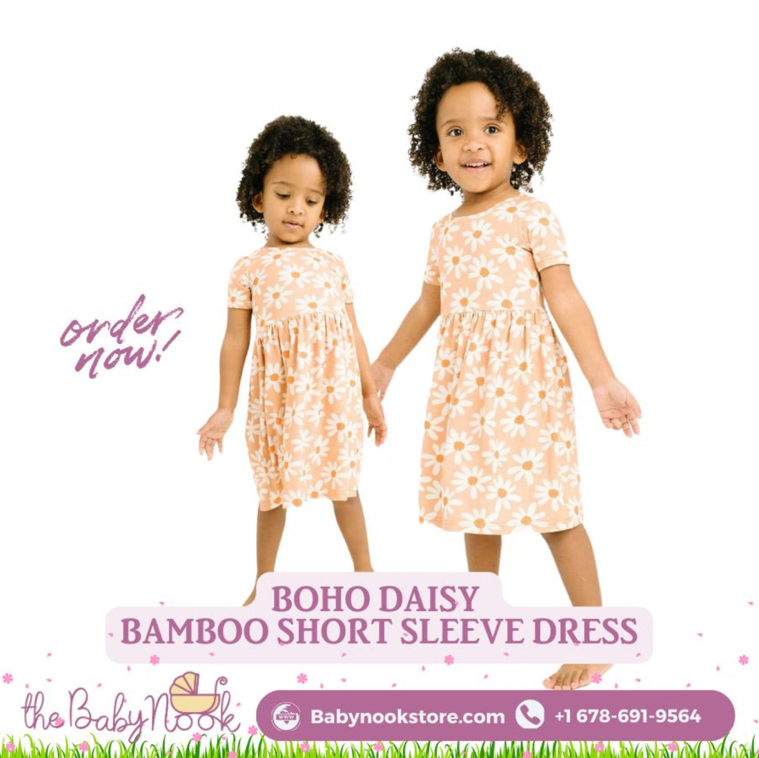 Introducing the Boho Daisy Bamboo Short Sleeve Dress: Comfort and Style for Little Fashionistas