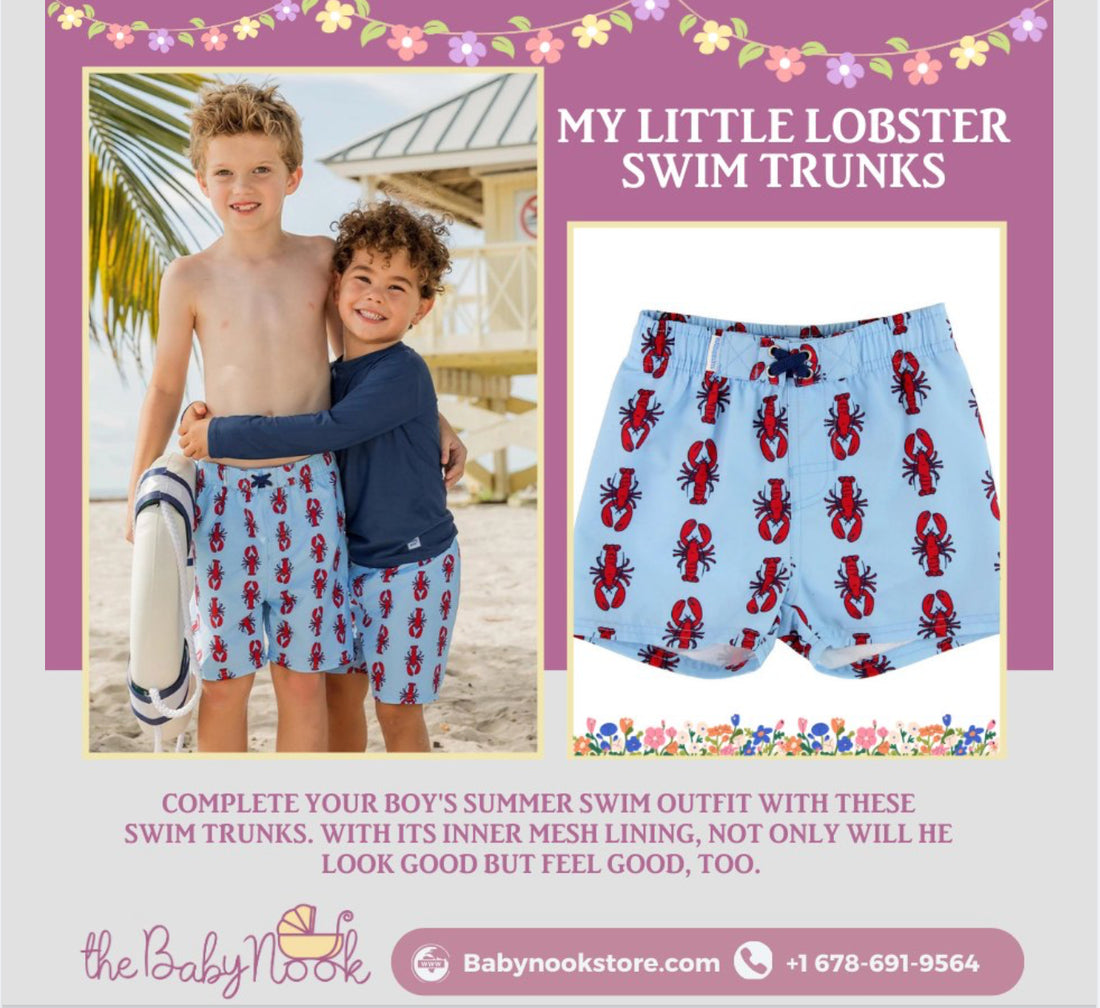 Dive into Summer Fun with My Little Lobster Swim Trunks!