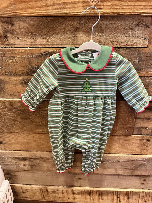 Christmas Tree Stripe Baby Romper