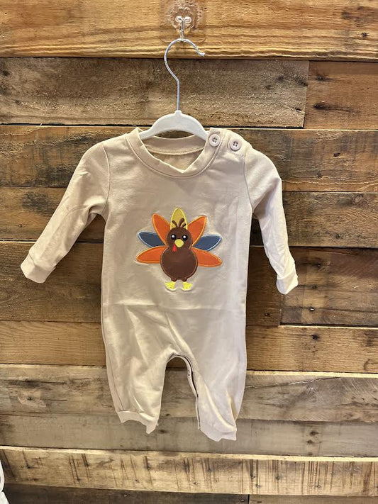 Turkey Embroidery Boy Romper