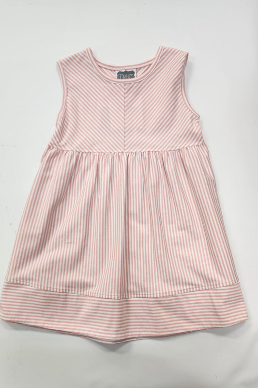 Pink and White Stripe Dress 3T