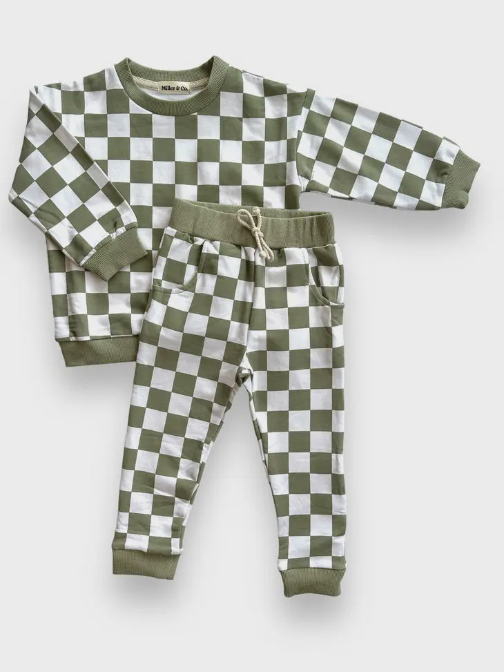 Checkered Jogger Set