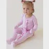 Lillian Pink Bamboo Convertible Snap Footie