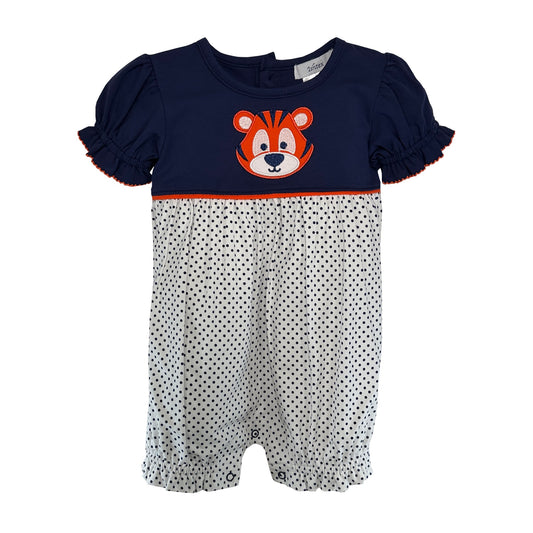 NAVY/WHITE TIGER APPLIQUE GIRL'S BUBBLE