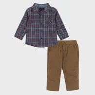 Boys Button-down Twill Pant Set