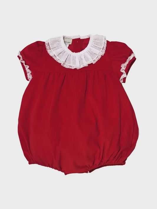 Baby Girl's Red Corduroy Bubble