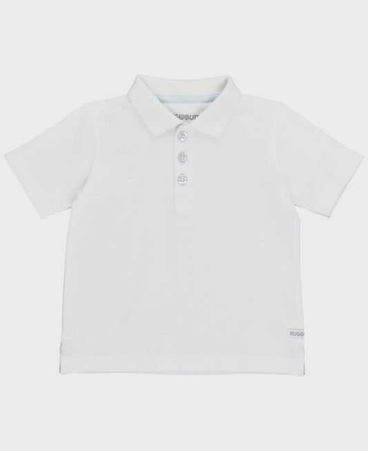 White Pique Short Sleeve Polo Shirt