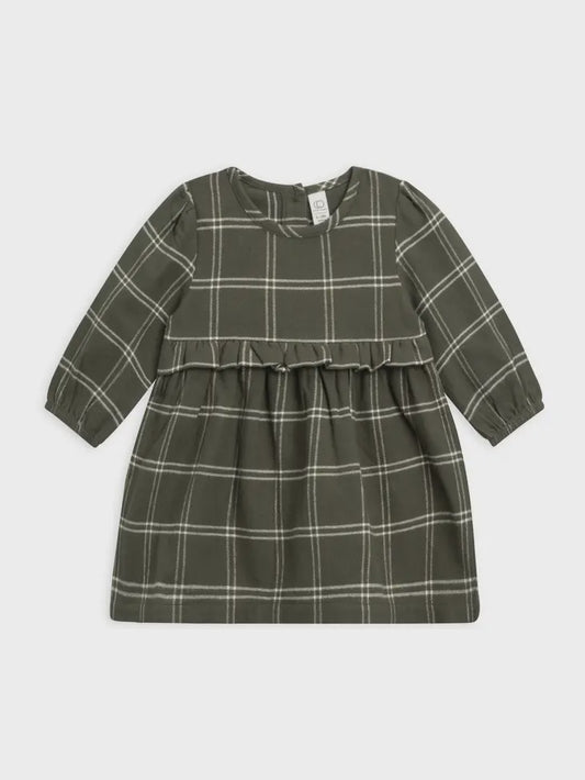 Flannel Ruffle Dress - Cypress Plaid