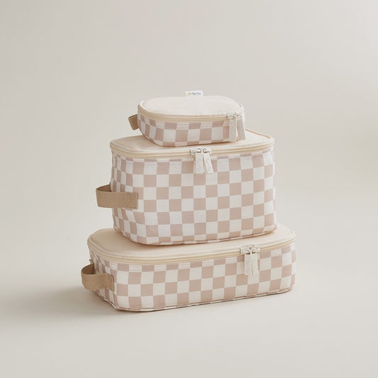 Taupe Checkerboard Pack Like A Boss™ Packing Cubes