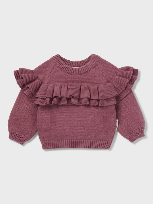 Berry Ruffle Knit Jumper