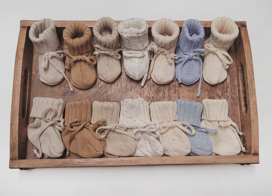 Baby Knit Booties Cotton Crochet Look Newborn Matching Boots