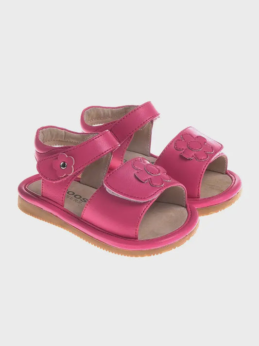 Ready Set Bow Sandals - Girls Hot Pink