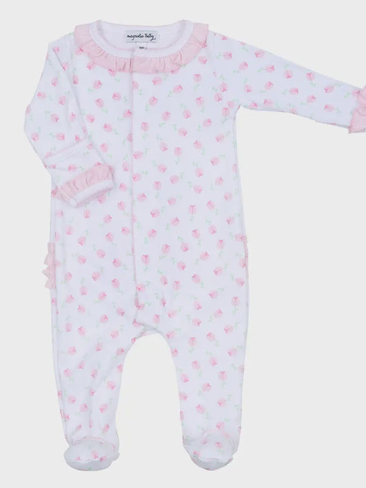 Tessa's Classics Pink Printed Ruffle Footie