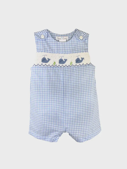 Whale Picture Smocked Sunsuit