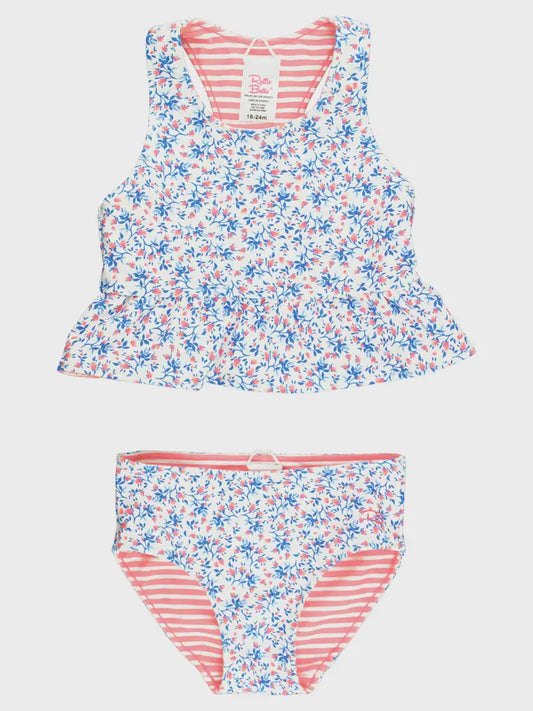 Cottage Tea Time Reversible Peplum Tankini