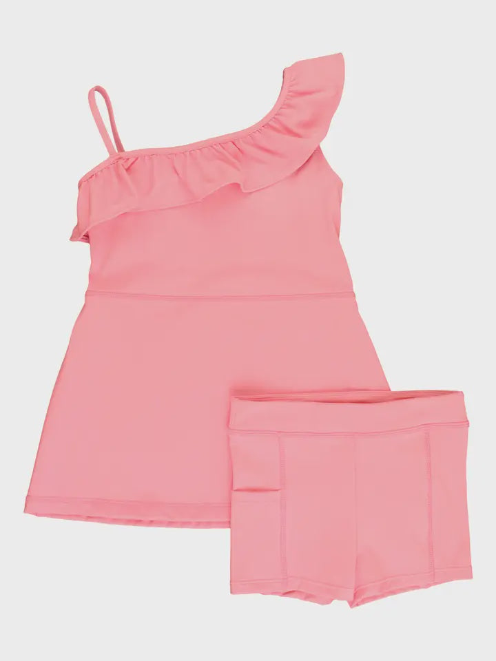 Bubblegum Pink Active Tennis Dress and Bike Short Set