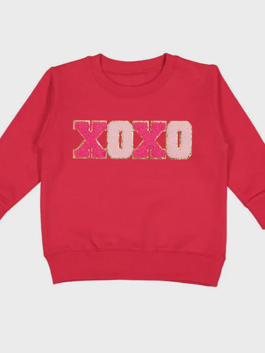 Xoxo Patch Valentine's Day Sweatshirt -Kid's Valentine's Day