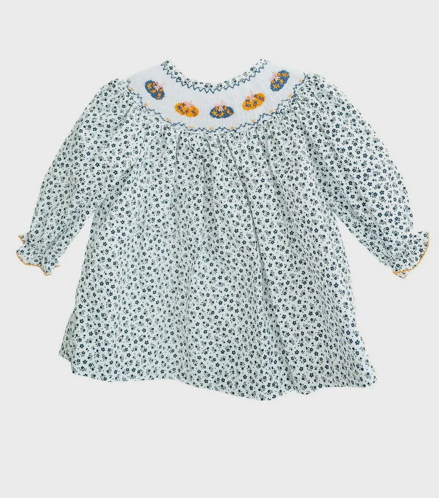 Chinoiserie Pumpkins Smocked Helen Dress