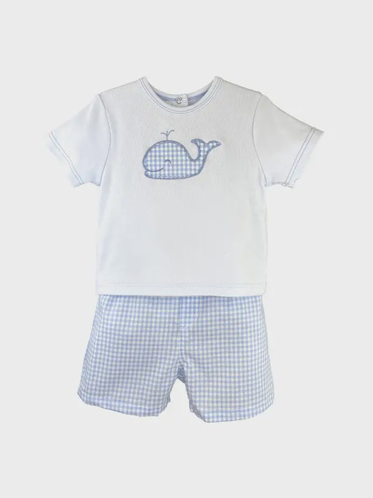 Whale Applique Shirt & Short Set