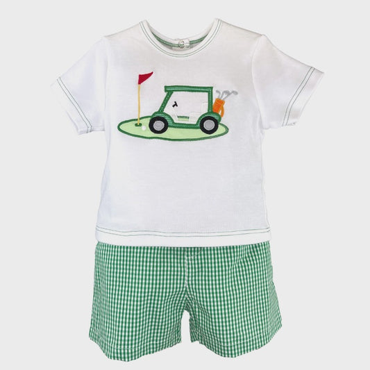 Shirt and Short Set with Golf Applique