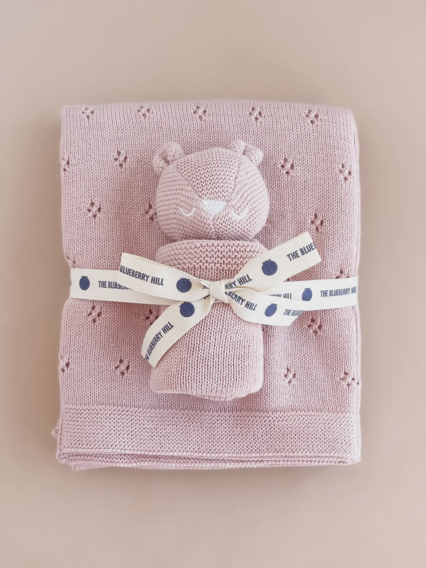 Pique Blanket & Bear Lovey | Organic Cotton Baby Gift