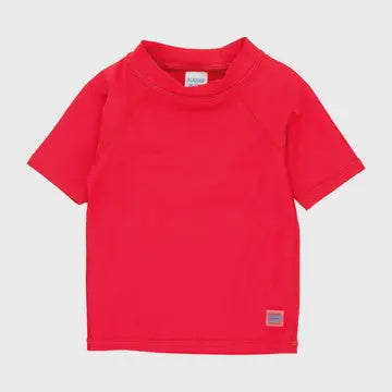 Boys Vintage Red Short Sleeve Rash Guard