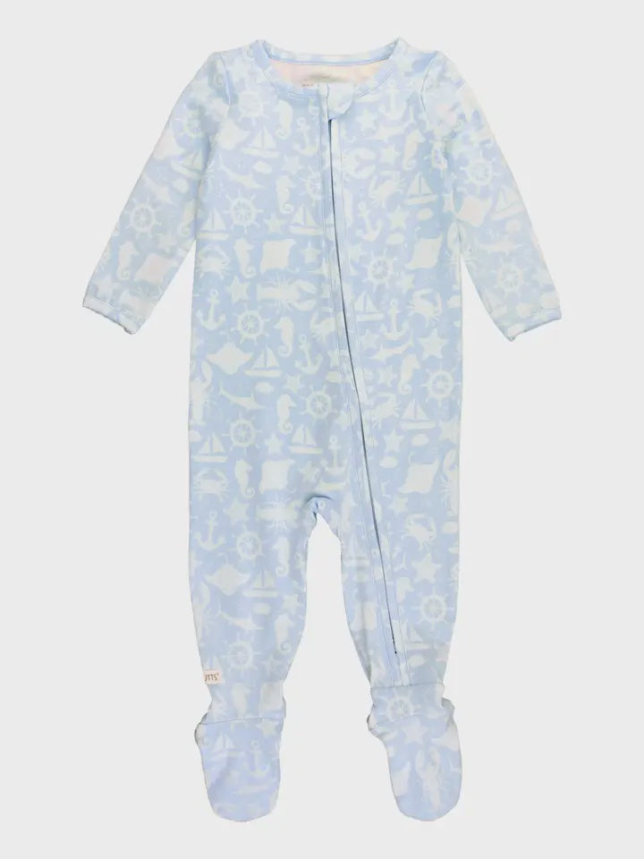 Coastal Treasures Baby Boys Footed One Piece Pajama