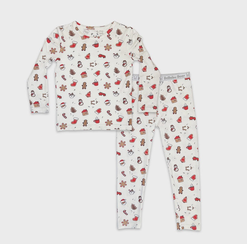 Christmas Cookies Bamboo Kids Pajamas Two-Piece Set