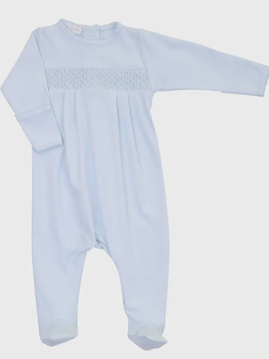 Solid Blue Smocked Footie