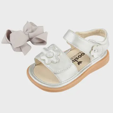 Ready Set Bow Sandals – Girls Silver