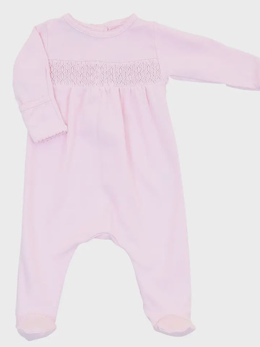 Solid Pink Smocked Footie