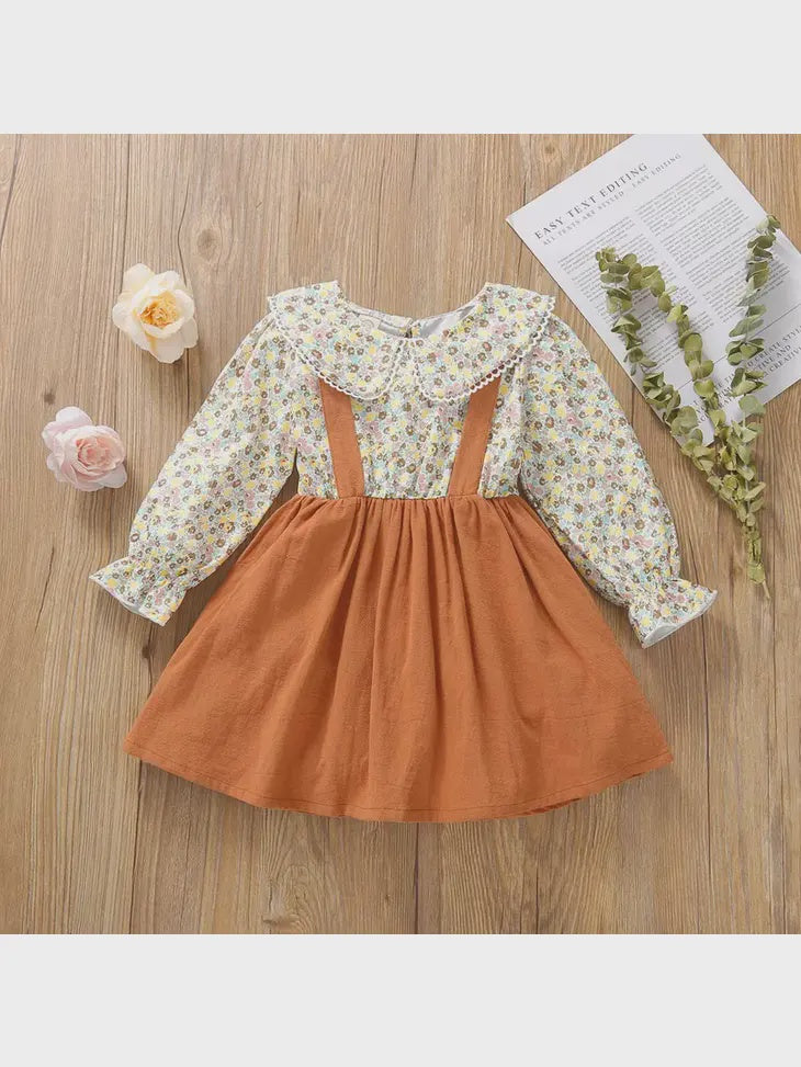 Floral Pattern Neck Dress