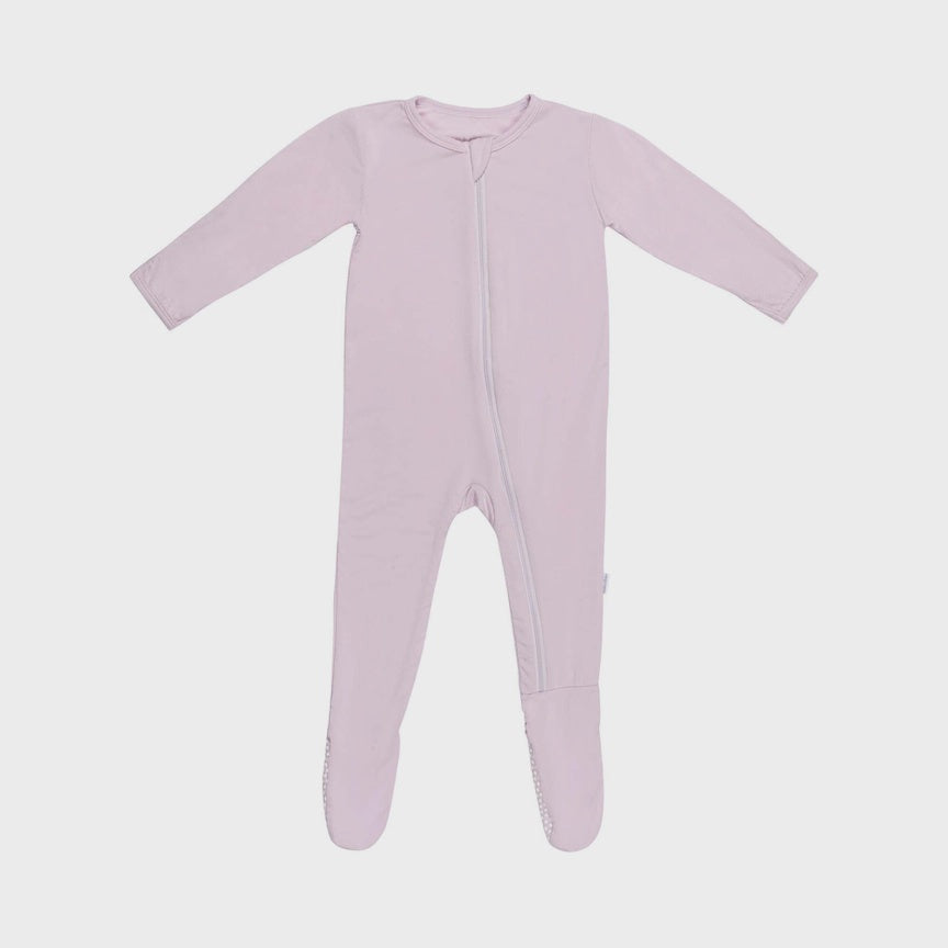 Lush Lavender Bamboo Zipper Baby Footie Pajama