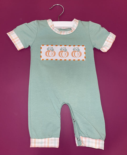 Green Pumpkin Boy Romper